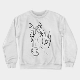 Horse In One Line | One Line Drawing | One Line Art | Minimal | Minimalist Crewneck Sweatshirt